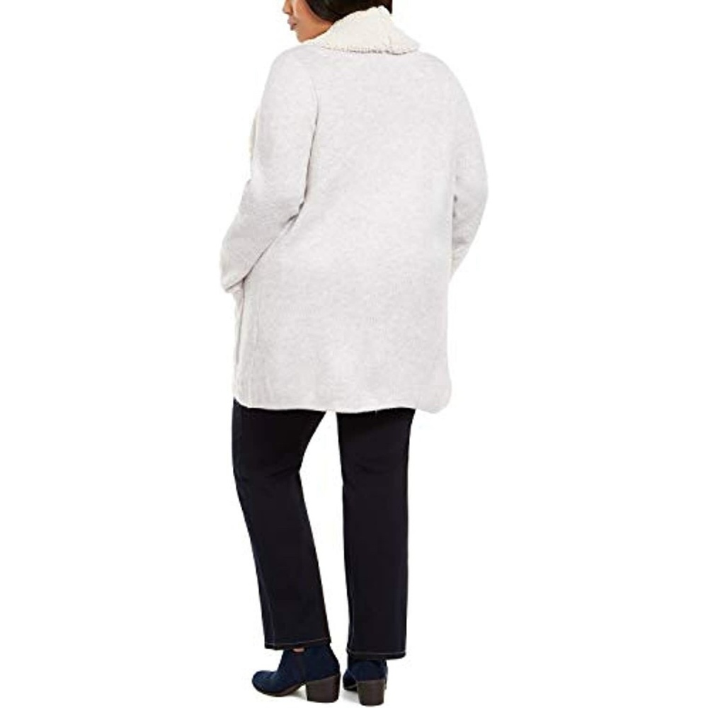 NWT Style&Co. Women's Fleece Collar Open Front Cardigan Hammock Heather 1X - Picture 10 of 13